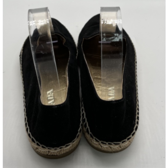 Prada Black Suede Almond Toe Espadrille Loafer Flat sz 36.5 - Picture 4 of 5